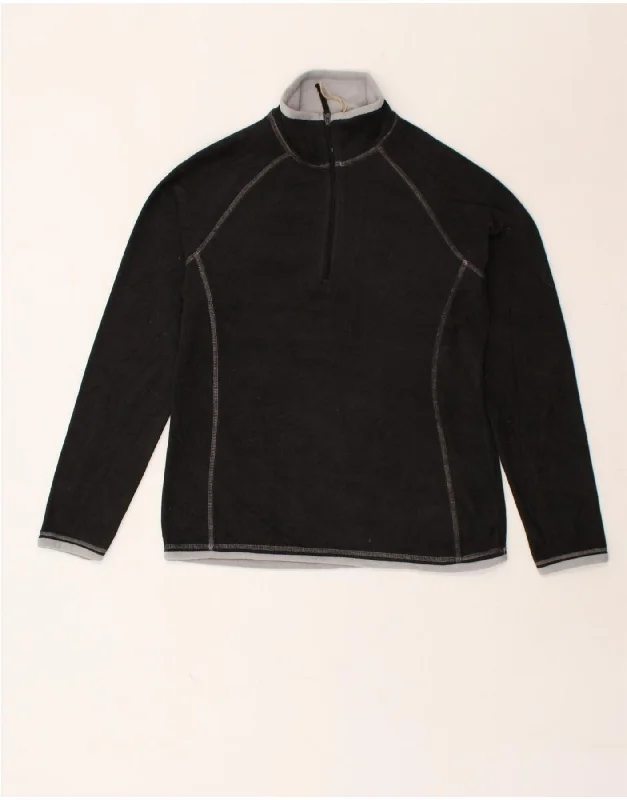 Instant Discount MOUNTAIN WAREHOUSE Womens Zip Neck Fleece Jumper UK 10 Small Black