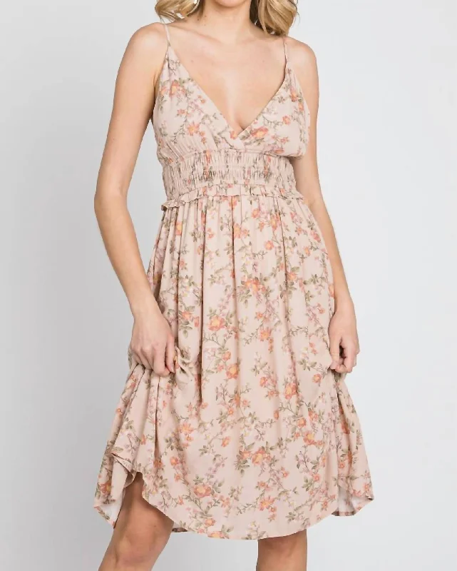Grand Opening Sale Vinyards Mini Dress In Peach