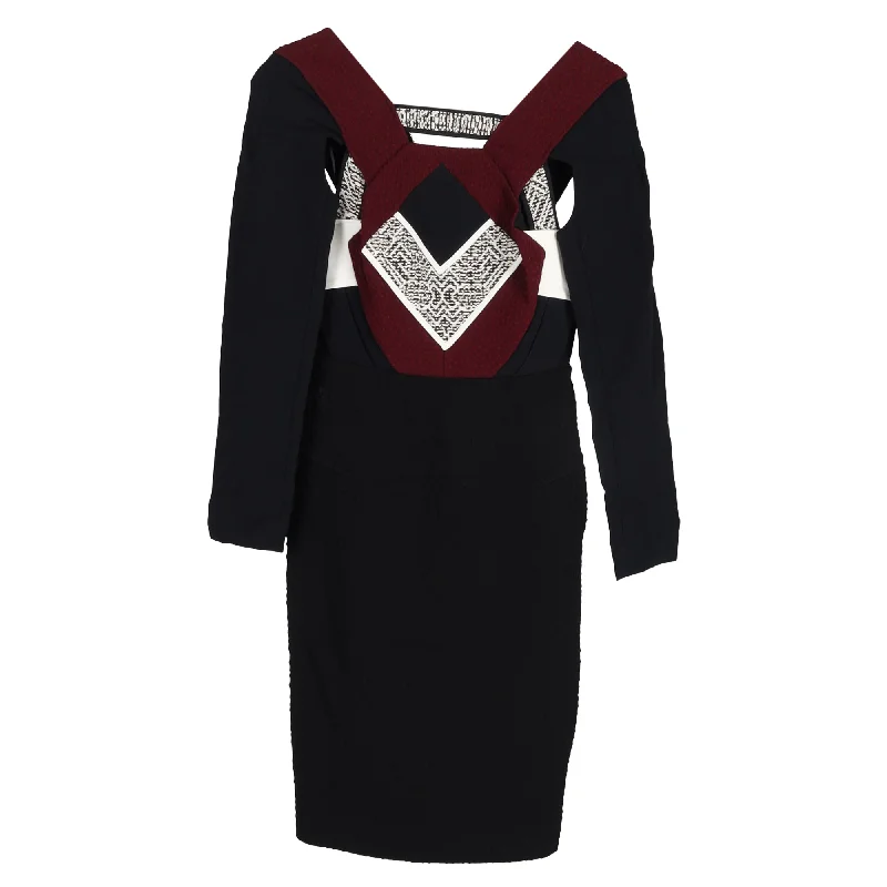 Price Drop Roland Mouret 2015 Knee Length Dress in Black Polyester