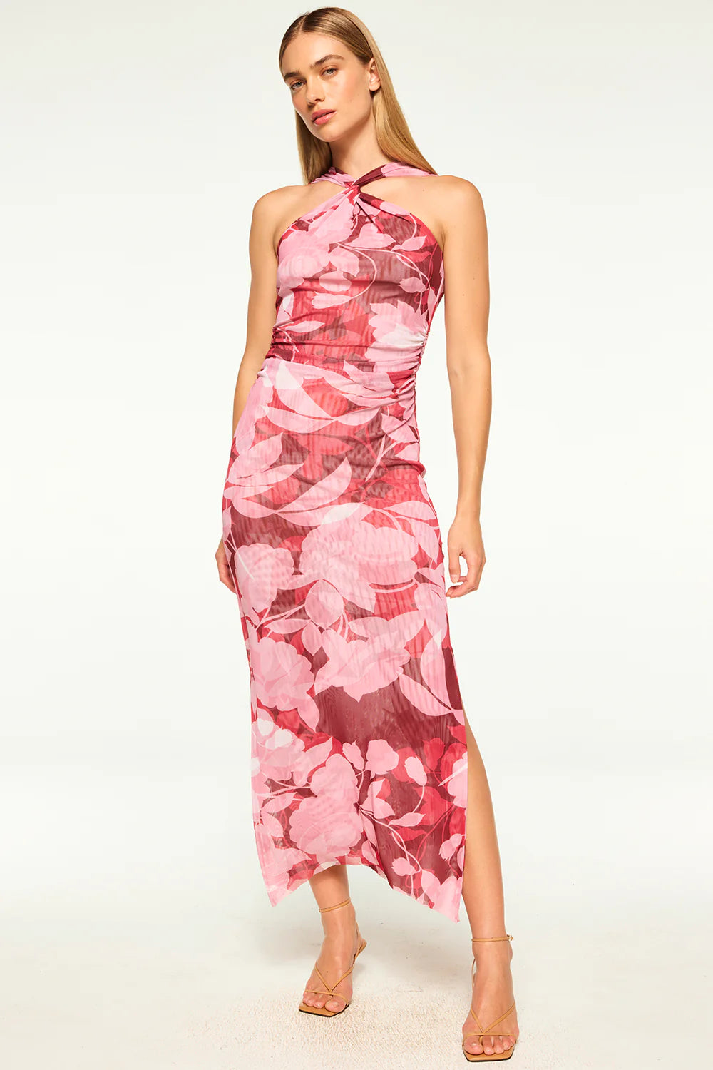 Seasonal Clearance Misa - Elaine Dress - Flora Rosada Mesh