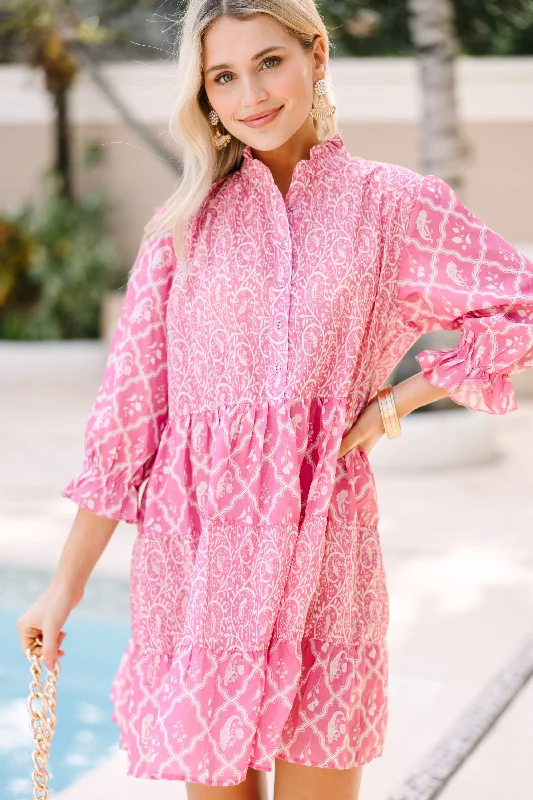 Savings Alert Do Your Best Pink Floral Babydoll Dress