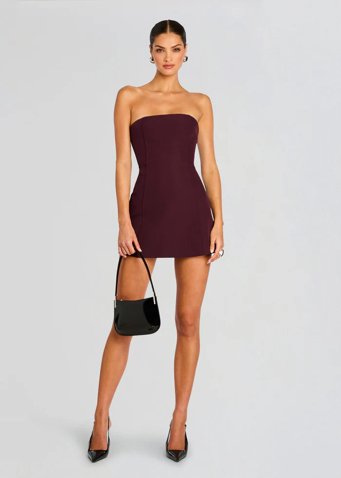 Special Discount SER.O.YA - Poppi Heavy Crepe Strapless Mini Dress - Merlot