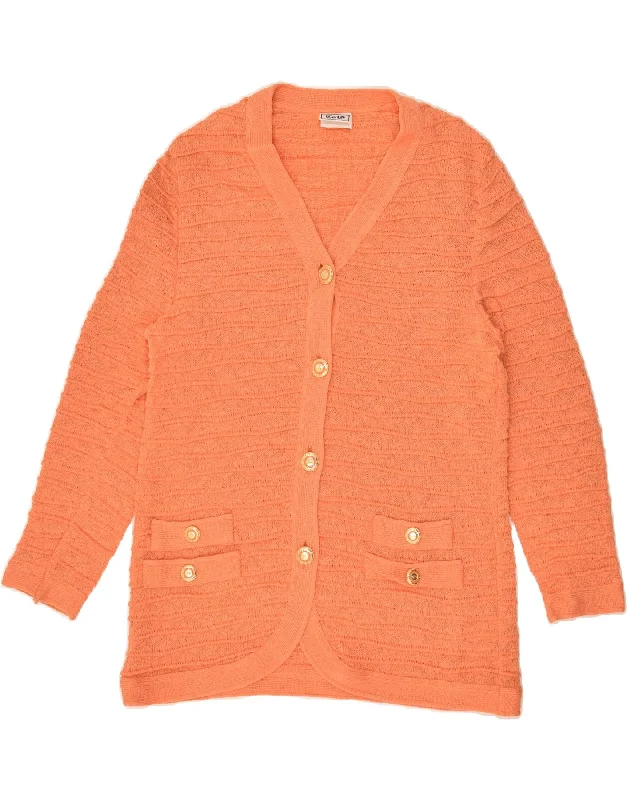 Deal Zone LIOLA Womens 3/4 Sleeve Longline Cardigan Sweater UK 12 BMedium Orange