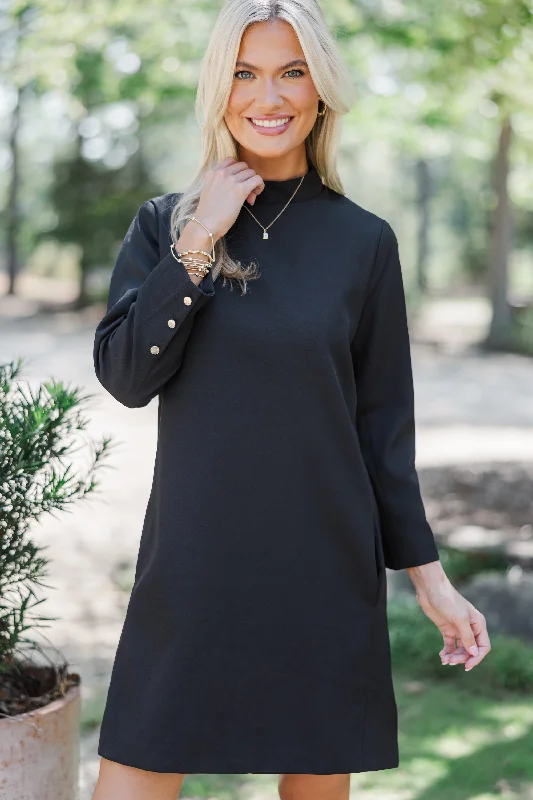 Discount Deals It Goes On Black Shift Dress
