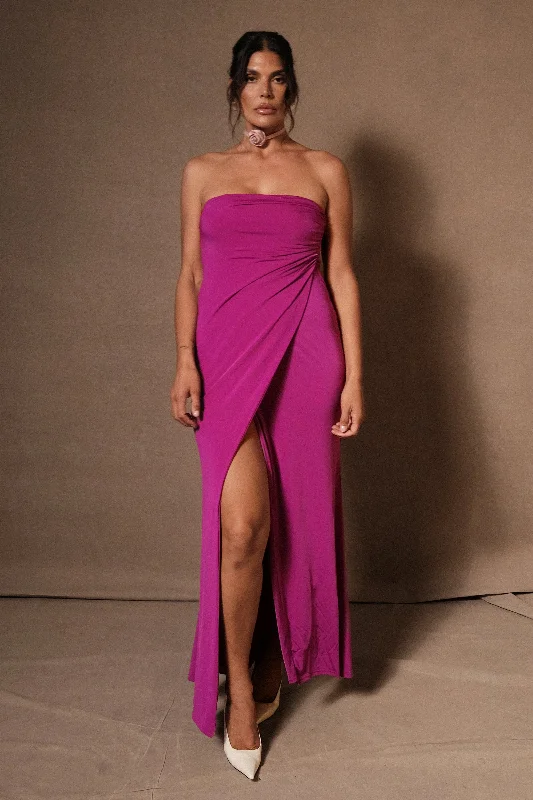 Buy More, Save More Cosima Slinky Strapless Maxi Dress - Violet