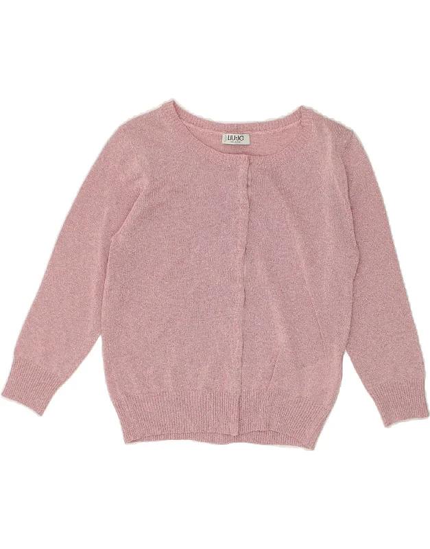 Today Only LIU JO Womens Cardigan Sweater UK 6 XS Pink Viscose