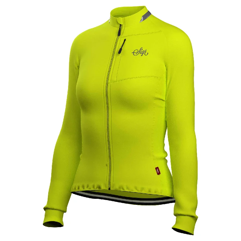 Super Deal Ljung Hi-viz Yellow Women's Warmer Long Sleeved Cycling Jersey