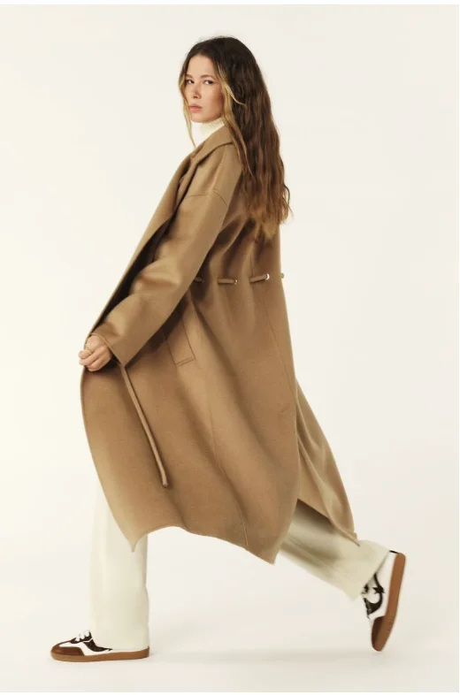 Friends and Family Sale Kate Wool Drawstring Coat Camel