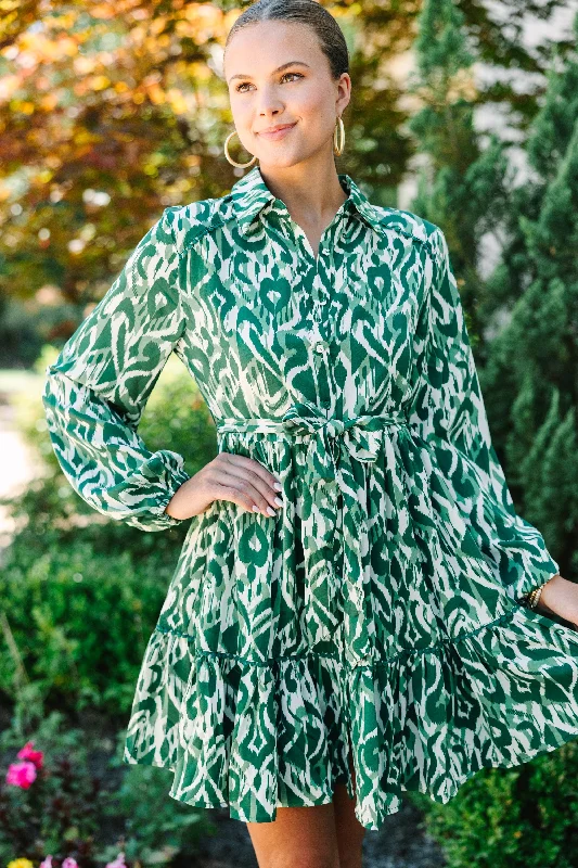 Special Offer All In Love Green Abstract Dress