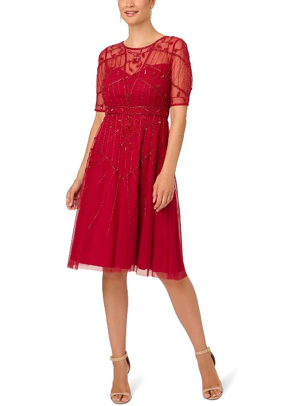 Savings Galore Womens Embellished Knee-Length Cocktail And Party Dress