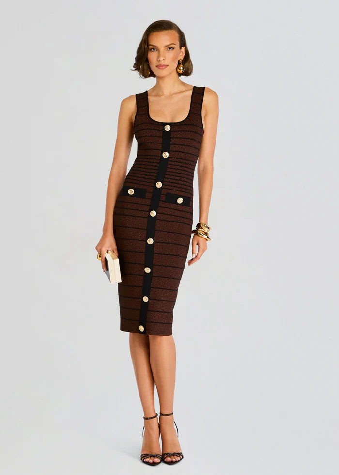 Massive Deals Retrofete - Weyla Knit Dress - Metallic Earth/Black