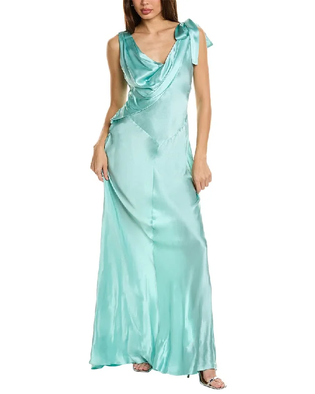 Early Bird Discount Alberta Ferretti Satin Silk-Blend Gown