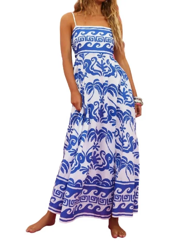 Take Advantage Rianne Dress In Blue/white