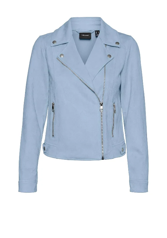 Final Clearance Vero Moda Jose Faux Suede Biker Jacket, Skyway