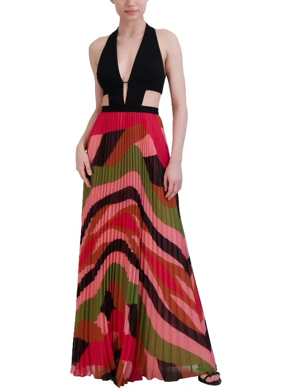 Online Specials Womens Full Length Halter Maxi Dress