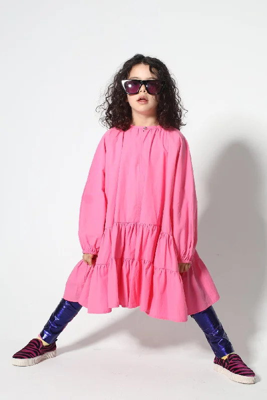 Daily Specials BRIGHT PINK LOOSE GATHERED DRESS
