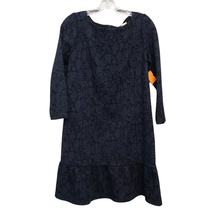 Final Markdown Dress Casual Midi By Loft In Black & Blue, Size:M