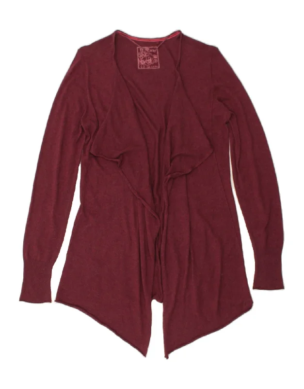 Limited Quantity FAT FACE Womens Open Cardigan Sweater UK 12 Medium Maroon Cotton