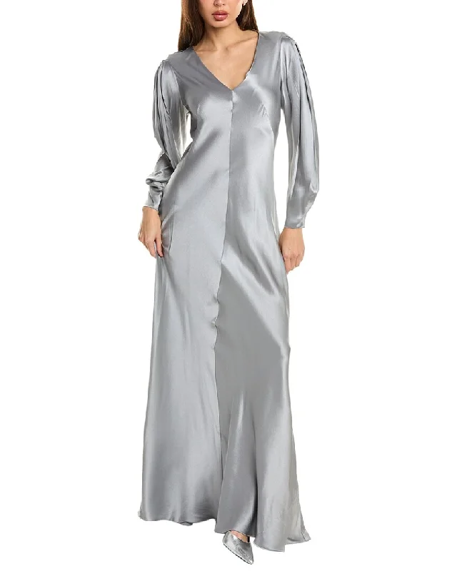 Savings Spectacular Alberta Ferretti Satin Silk Gown