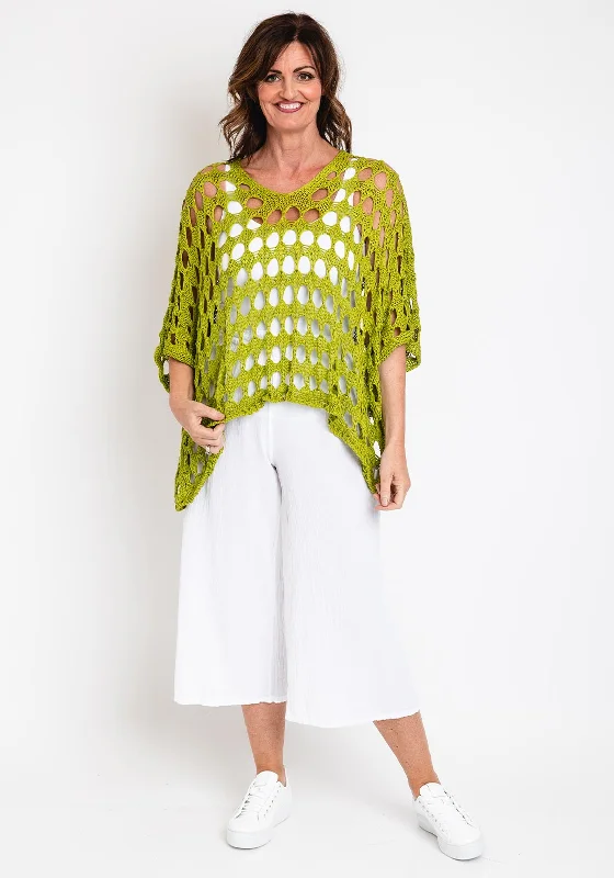Clearance Items The Serafina Collection One Size Crochet Cape, Olive Green