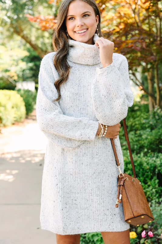 Unbeatable Prices Feeling It Ivory White Turtleneck Sweater Dress