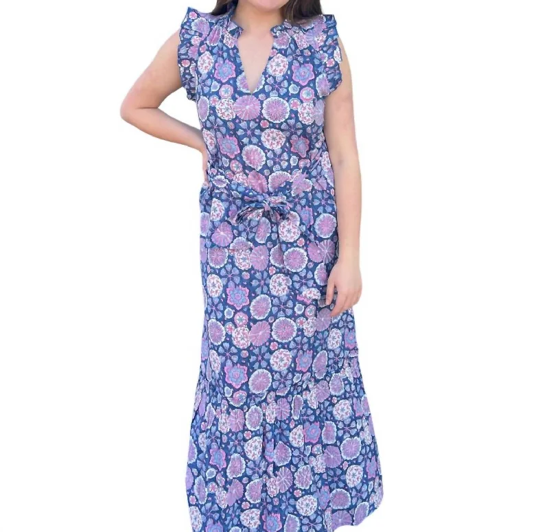 Grand Opening Sale Christina Pinwheel Dress In Blue/purple
