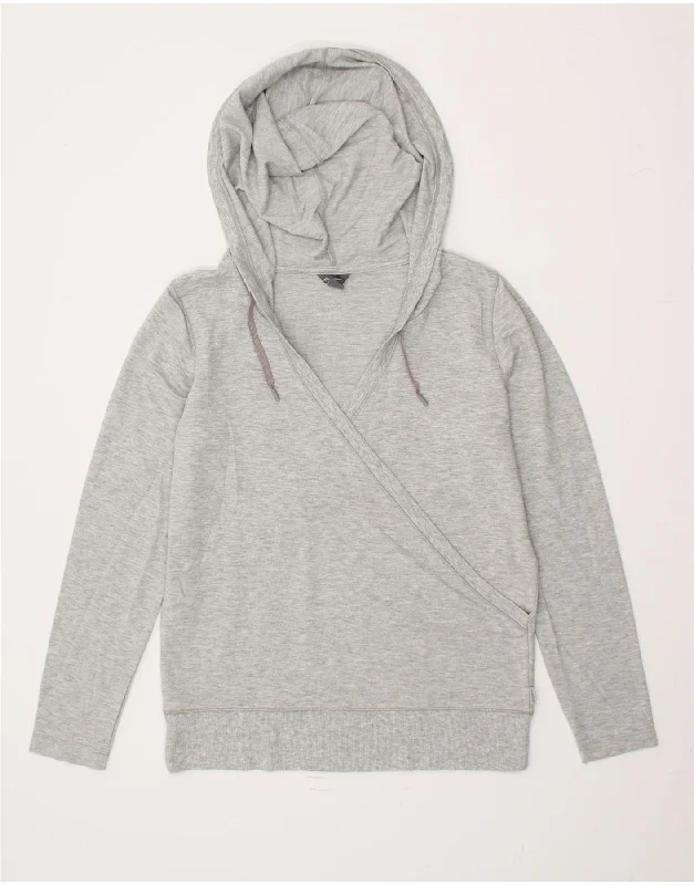 Savings Galore EDDIE BAUER Womens Hoodie Jumper UK 14 Medium Grey Polyester