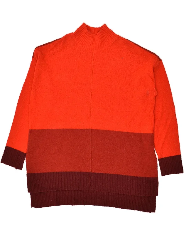 Hurry In OASIS Womens Loose Fit Turtle Neck Jumper Sweater UK 14 Medium Red