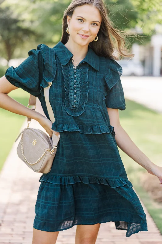 Daily Specials All The Very Best Emerald Green Ruffled Dress
