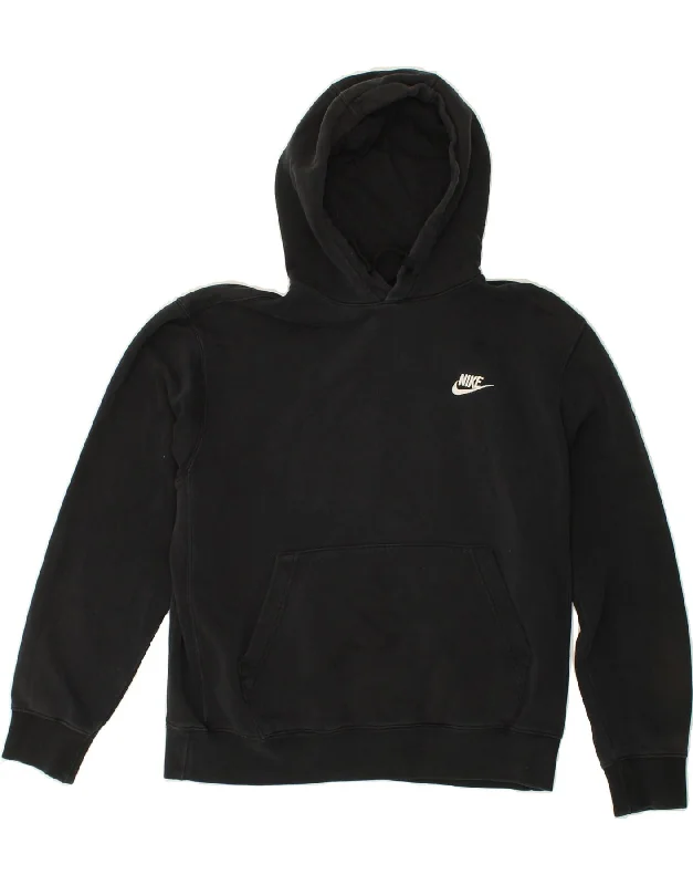 Instant Discount NIKE Womens Loose Fit Hoodie Jumper UK 14 Medium Black Cotton