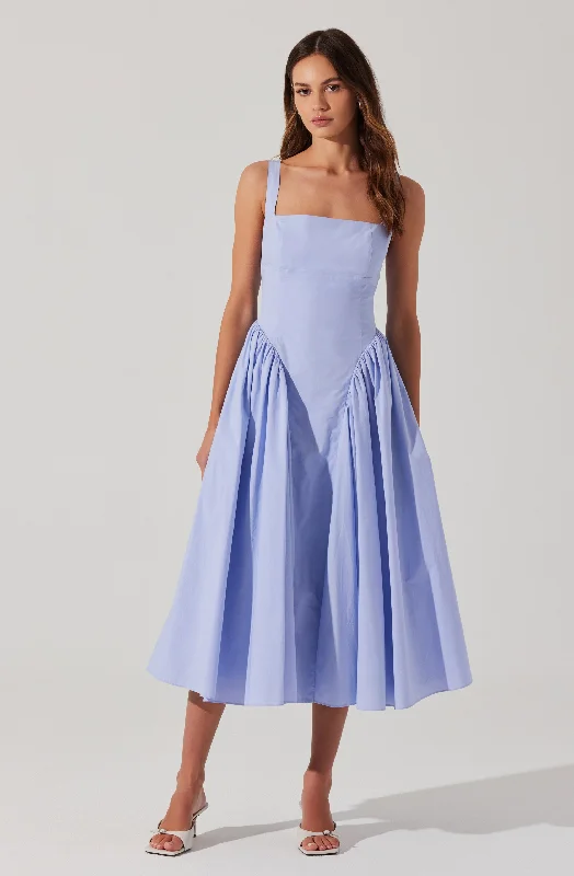 Stock Clearance Vinya Poplin Drop Waist Dress