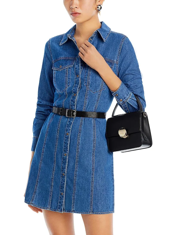 Final Markdown Tami Womens Collar Mini Shirtdress
