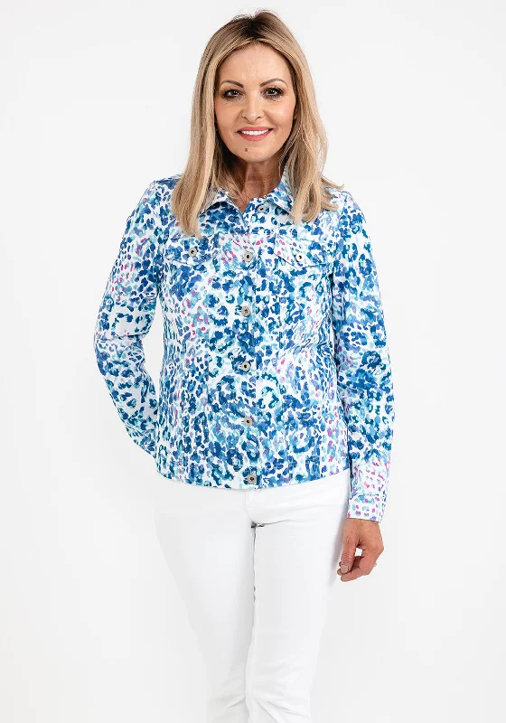 Amazing Deals Robell Happy Leopard Print Jacket, Blue Multi