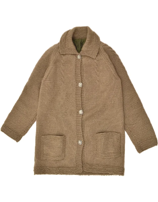 Value Deals VINTAGE Womens Cardigan Sweater UK 14 Large Khaki