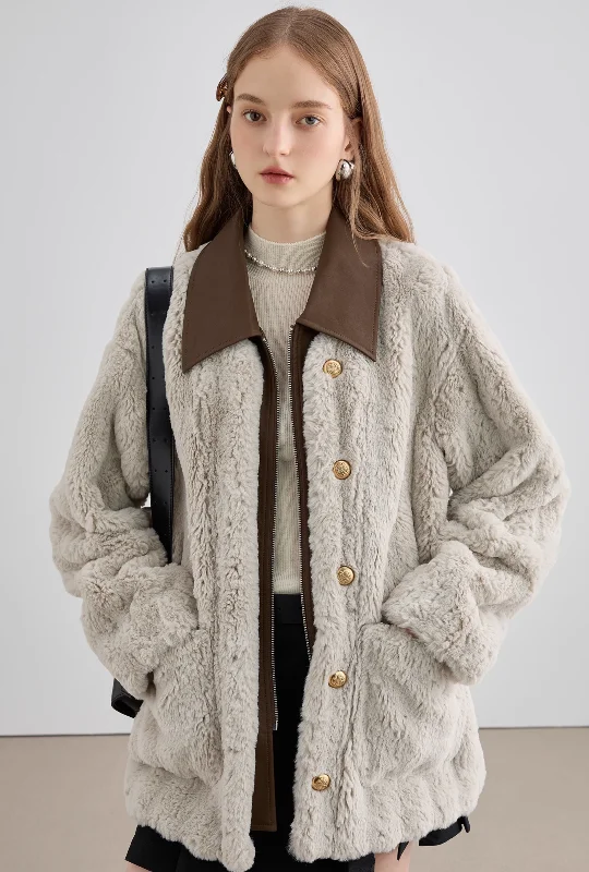 Online Exclusive Bicolor Fur Coat