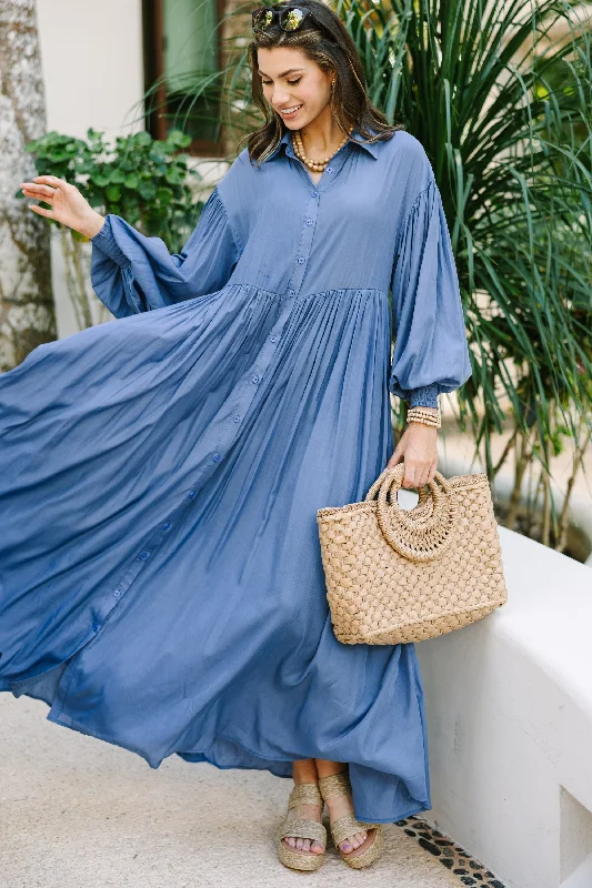 Overstock Sale Nothing But The Best Blue Maxi Dress