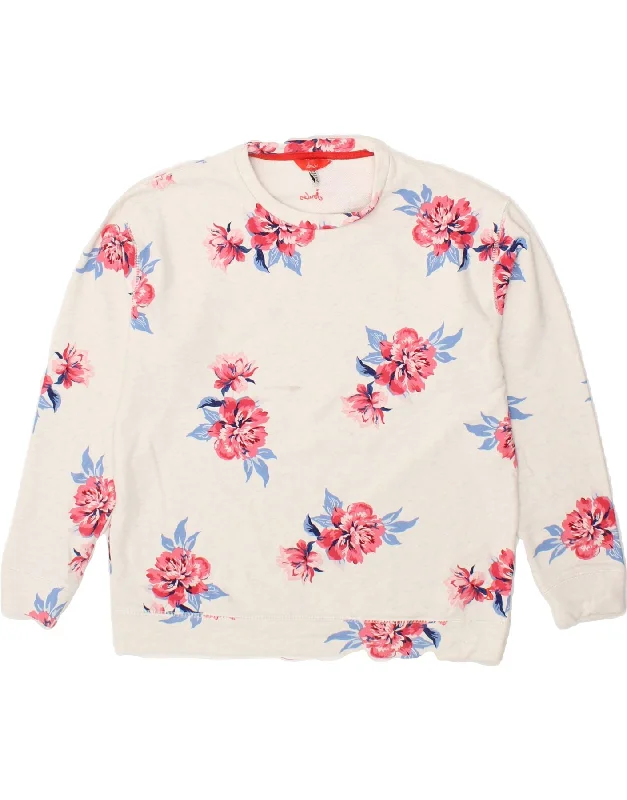 Special Price JOULES Womens Sweatshirt Jumper UK 16 Large  Beige Floral Cotton