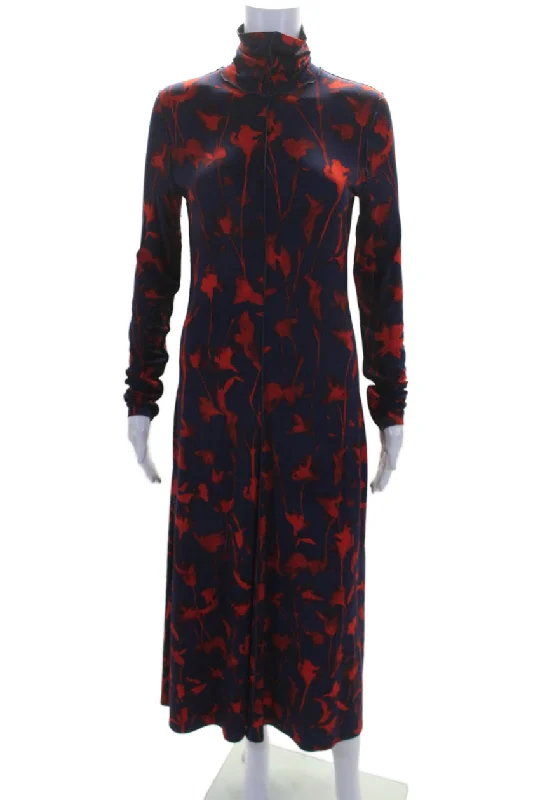 Savings Event Proenza Schouler White Label Womens High Neck Long Sleeve Maxi Dress Navy