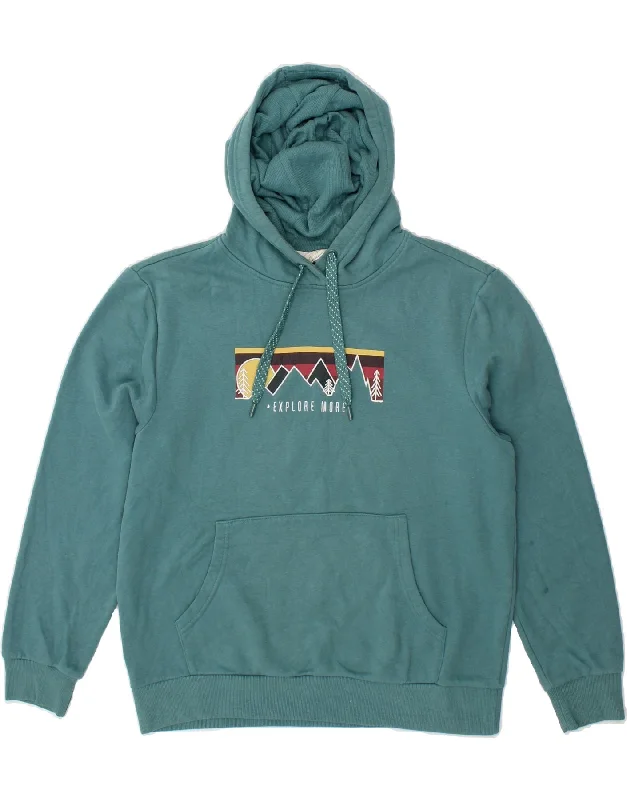 Year-End Clearance MOUNTAIN WAREHOUSE Womens Graphic Hoodie Jumper UK 12 Medium Green Cotton