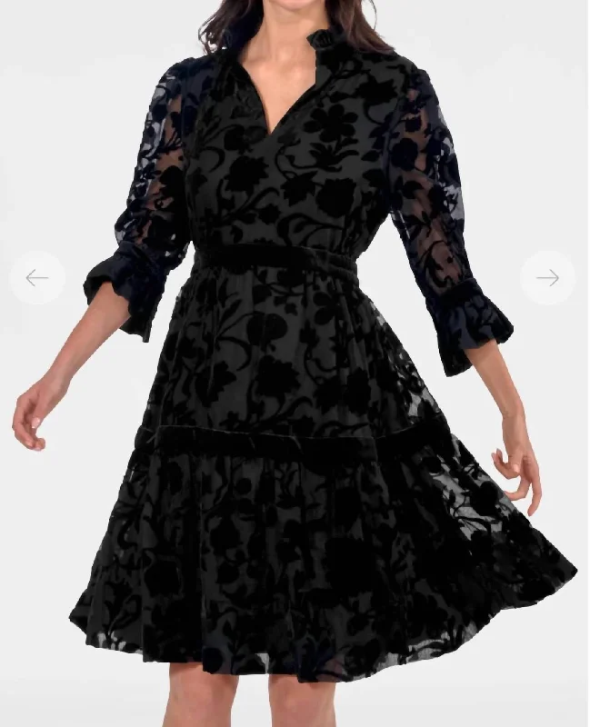 Act Now Tear Drop Dress In Luxe Garden