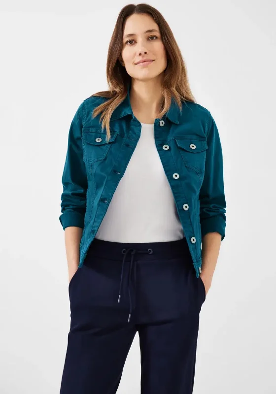 Price Rollback Cecil Short Denim Jacket, Teal Blue
