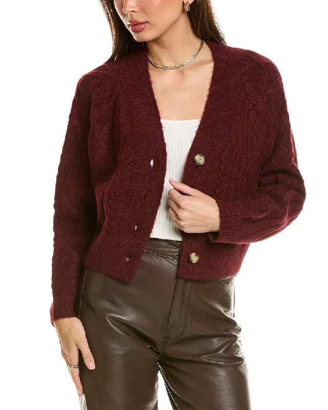 Weekend Deal Dress Forum Fuzzy Cable Knit Cardigan