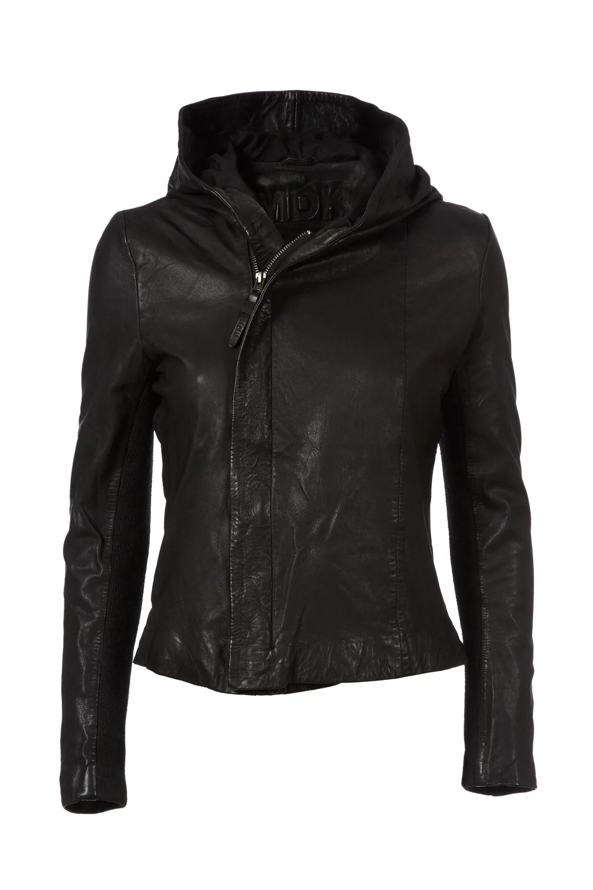 Limited Time MDK Stine Hooded Leather Jacket Black