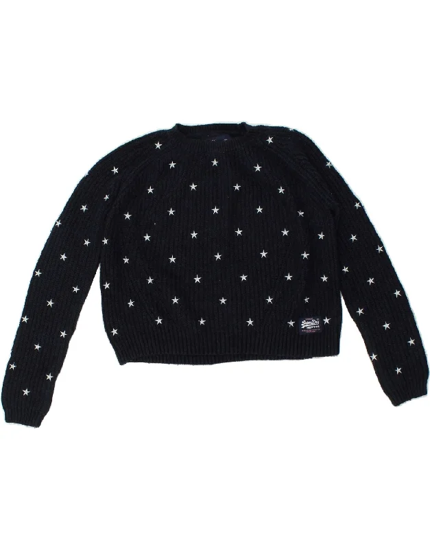 Loyalty Reward SUPERDRY Womens Loose Fit Crop Crew Neck Jumper Sweater UK 6 XS Navy Blue Loyalty Reward SUPERDRY Womens Loose Fit Crop Crew Neck Jumper Sweater UK 6 XS Navy Blue