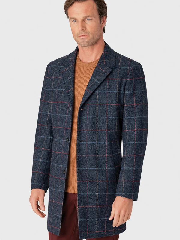Limited Quantity Haincliffe Overcoat - Blue Check