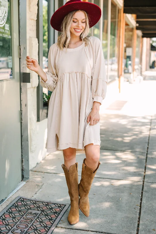 Crazy Deals Say Hello Champagne White Babydoll Dress