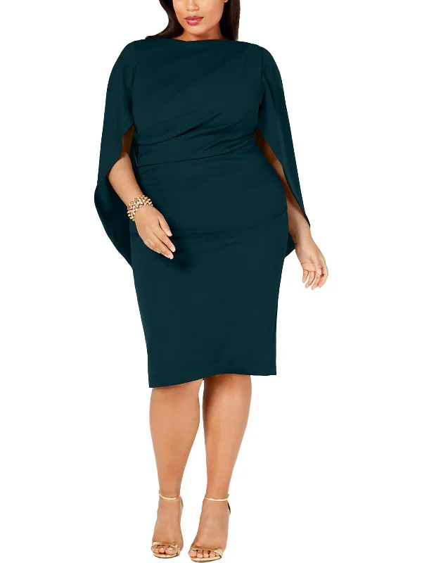 New Arrival Plus Womens Knit Ruched Evening Dress