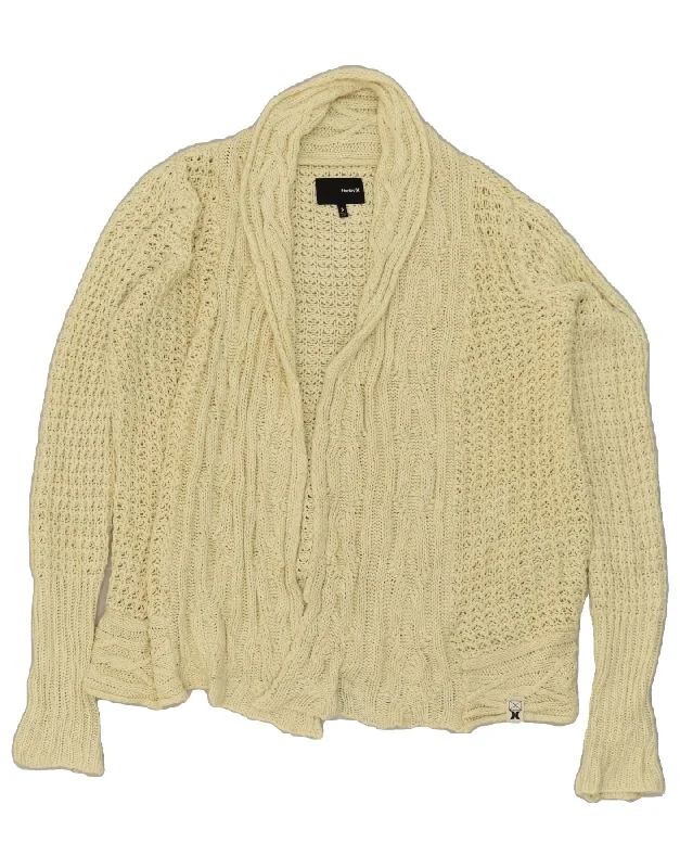 Year-End Sale HURLEY Womens Oversized Cardigan Sweater UK 10 Small Off White Acrylic Year-End Sale HURLEY Womens Oversized Cardigan Sweater UK 10 Small Off White Acrylic