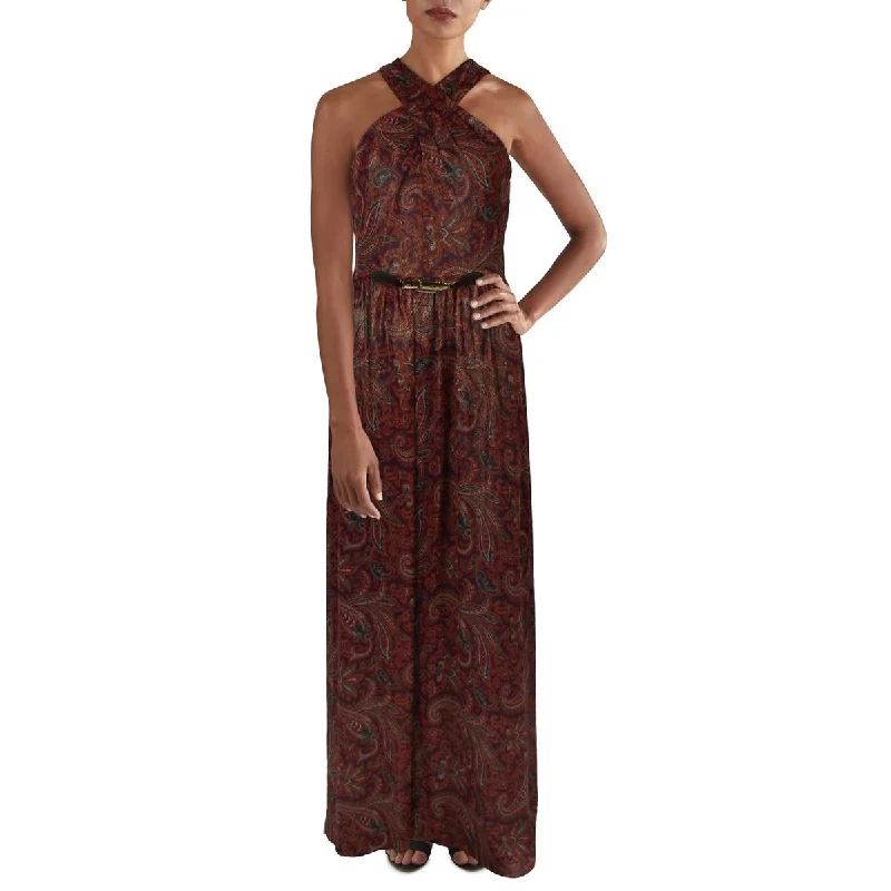 Great Deals Womens Chiffon Metallic Evening Dress