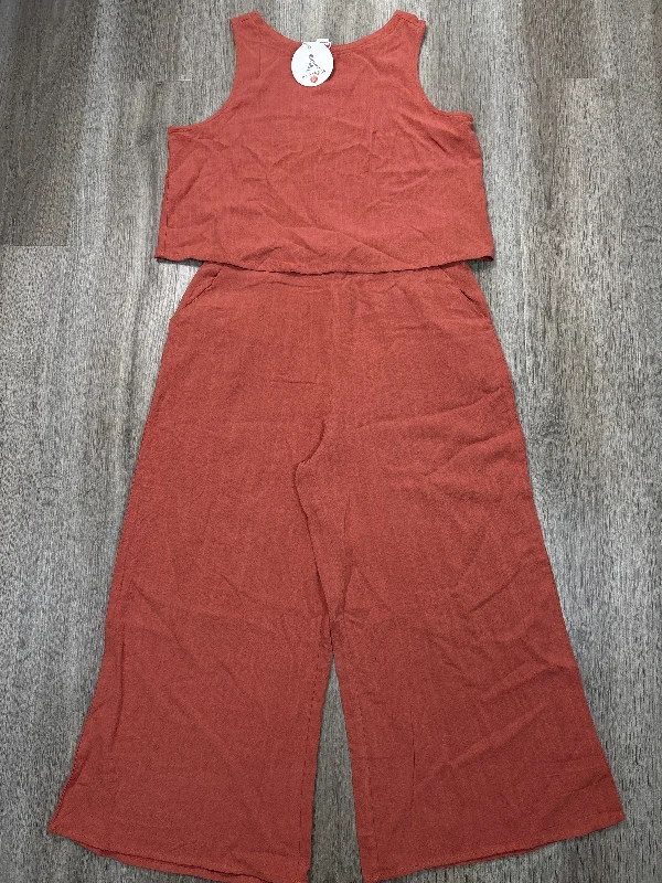 Unmissable Offer Pants Set 2pc By Arnabess In Orange, Size: M